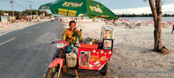 Koh Smao Beach in Kampot, Cambodia.  On the Kampot River.