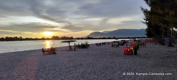 Koh Smao Beach in Kampot, Cambodia.  On the Kampot River.