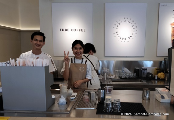 Tube Coffee in Kampot, Cambodia.