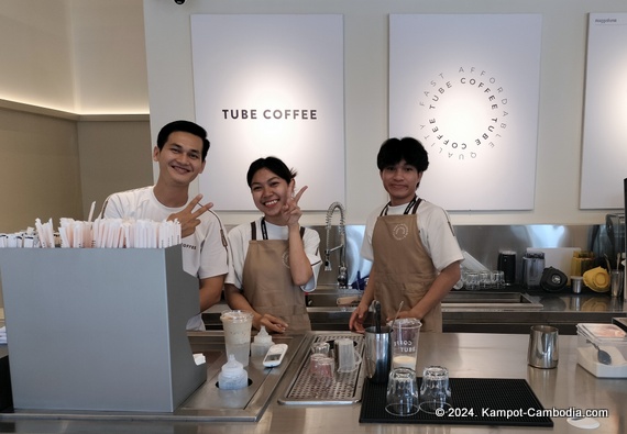 Tube Coffee in Kampot, Cambodia.