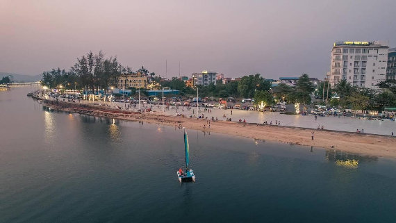 Sail in Cambodia in Kampot, Cambodia.