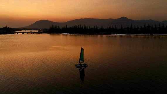 Sail in Cambodia in Kampot, Cambodia.