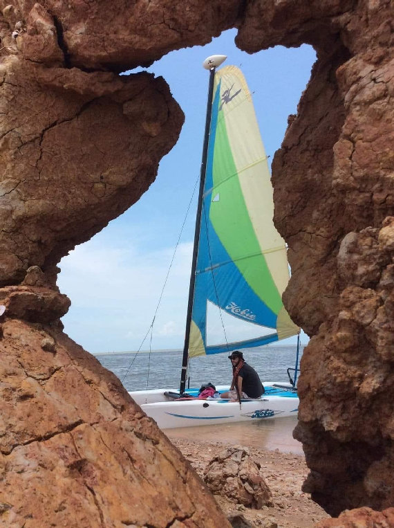 Sail in Cambodia in Kampot, Cambodia.