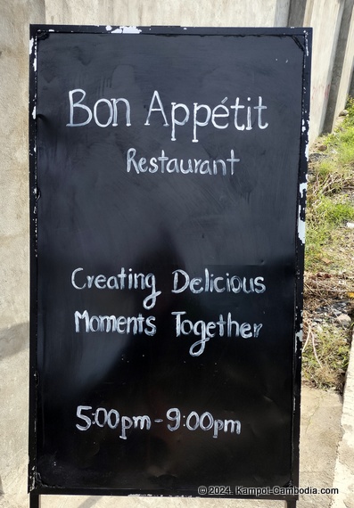 Bon Appetit French Restauran in Kampot, Cambodia.