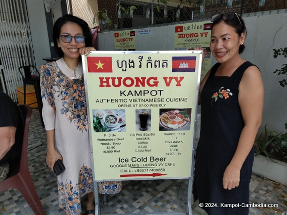 Huong Vy Vietnamese Restaurant in Kampot, Cambodia.