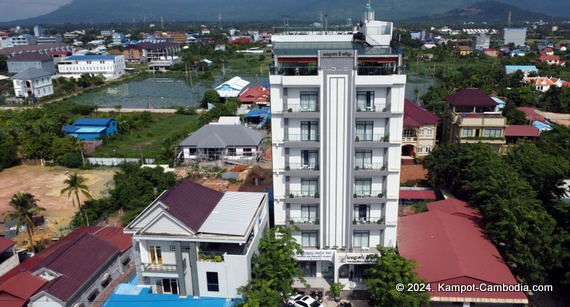 The Square Kampot Hotel in Kampot, Cambodia.