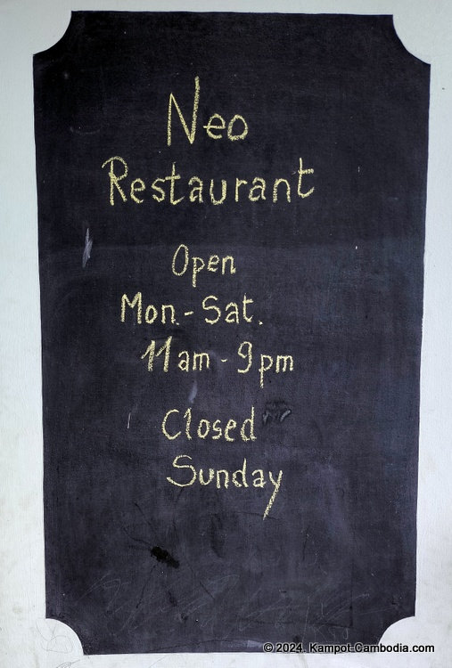 Neo Restaurant in Kampot, Cambodia.