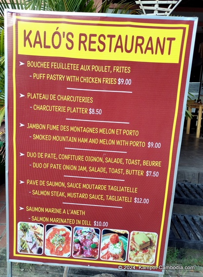 Kalo's Restaurant in Kampot, Cambodia.  Belgian Food.