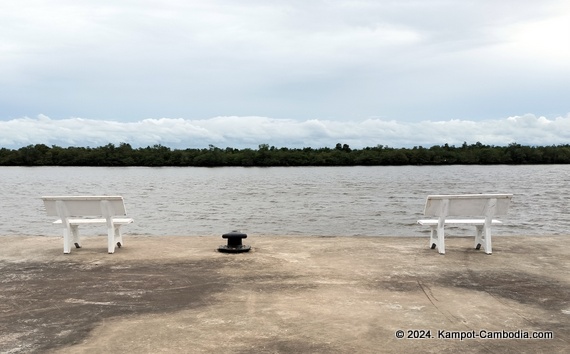 Kampot International Pier in Kampot, Cambodia.