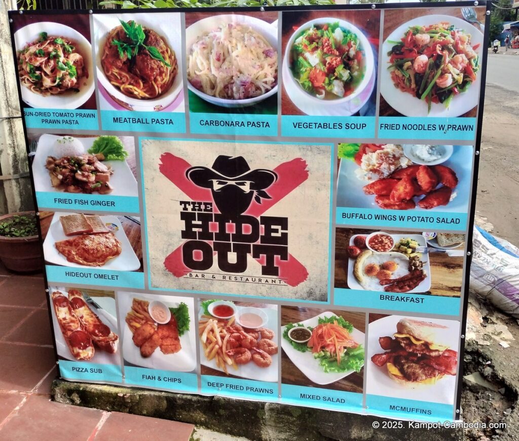 the hideout restaurant in kampot cambodia