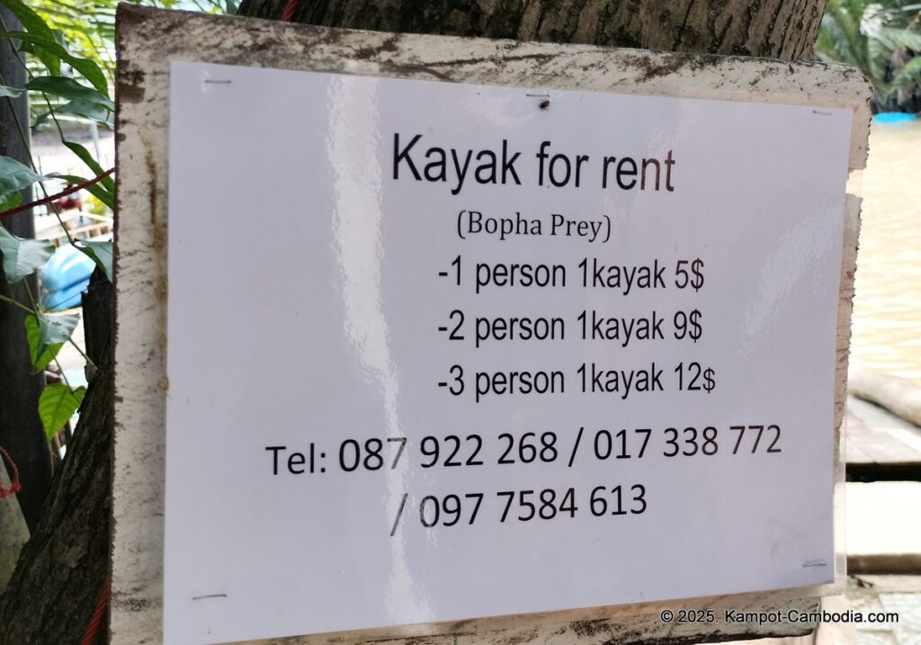 bopha Prey riverside guesthouse and kayaks in kampot cambodia