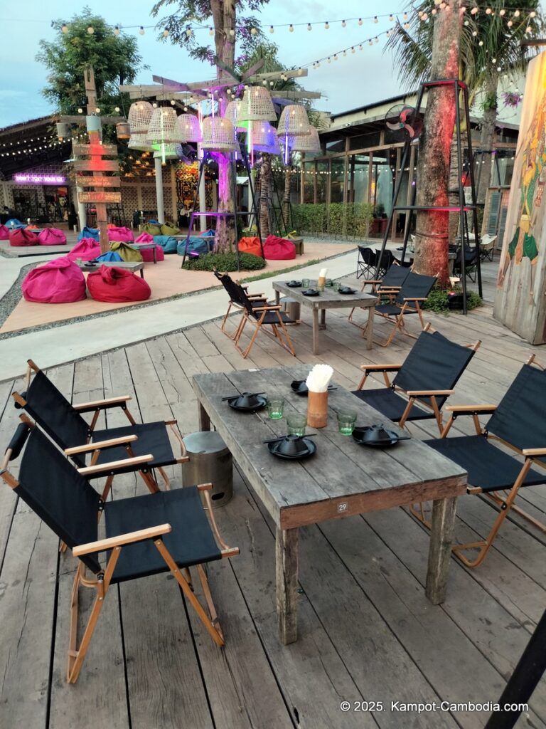 temple outdoor lounge and club in kampot cambodia