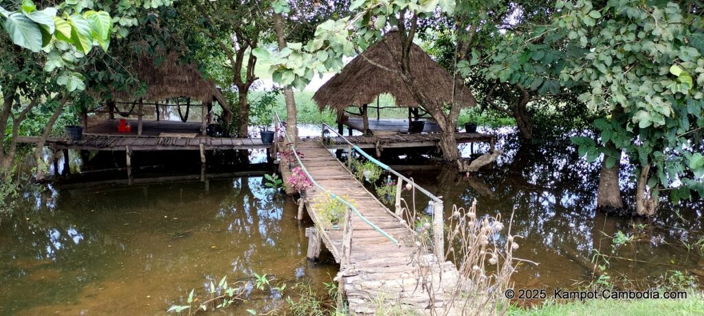 lakeside restaurant on secret lake in kampot cambodia