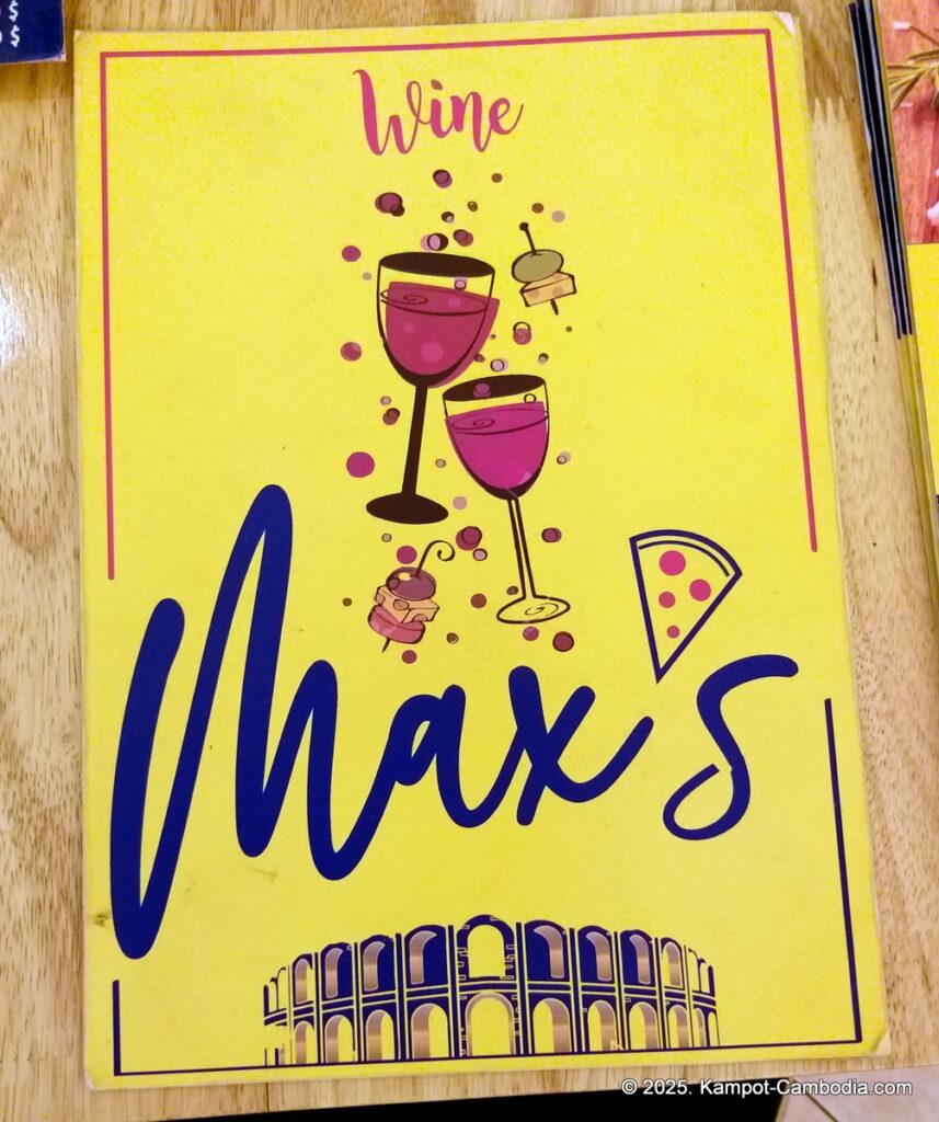 max's bar & kitchen. italian restaurant in kampot cambodia