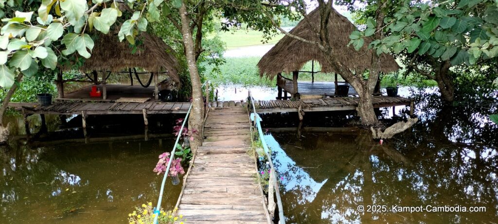 lakeside restaurant on secret lake in kampot cambodia