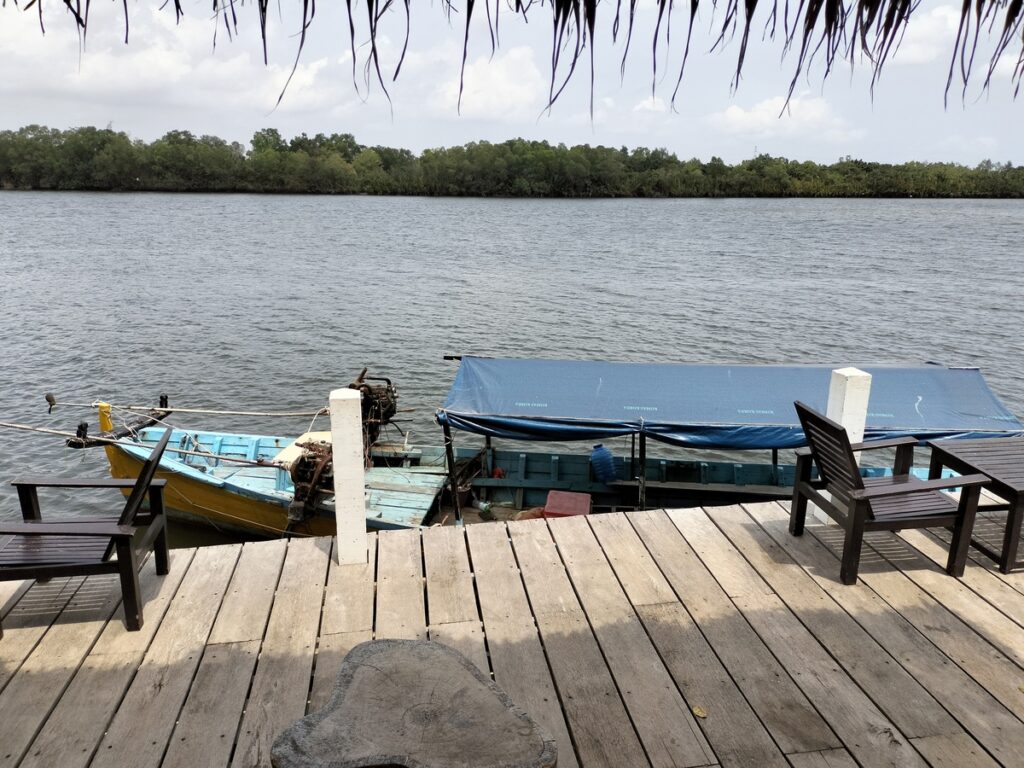 high tide in kampot cambodia. dog bar and lounge