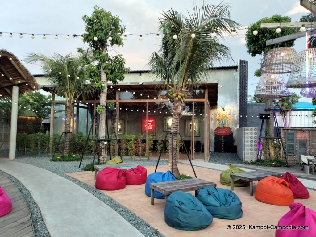 temple outdoor lounge and club in kampot cambodia