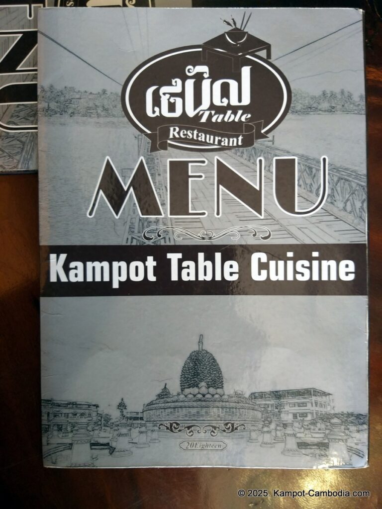 table restaurant in kampot, cambodia