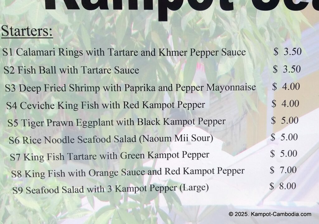 kampot seafood & pepper restaurant in kampot, cambodia