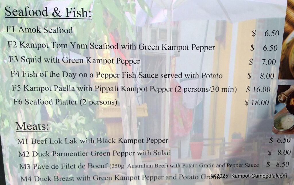 kampot seafood & pepper restaurant in kampot, cambodia