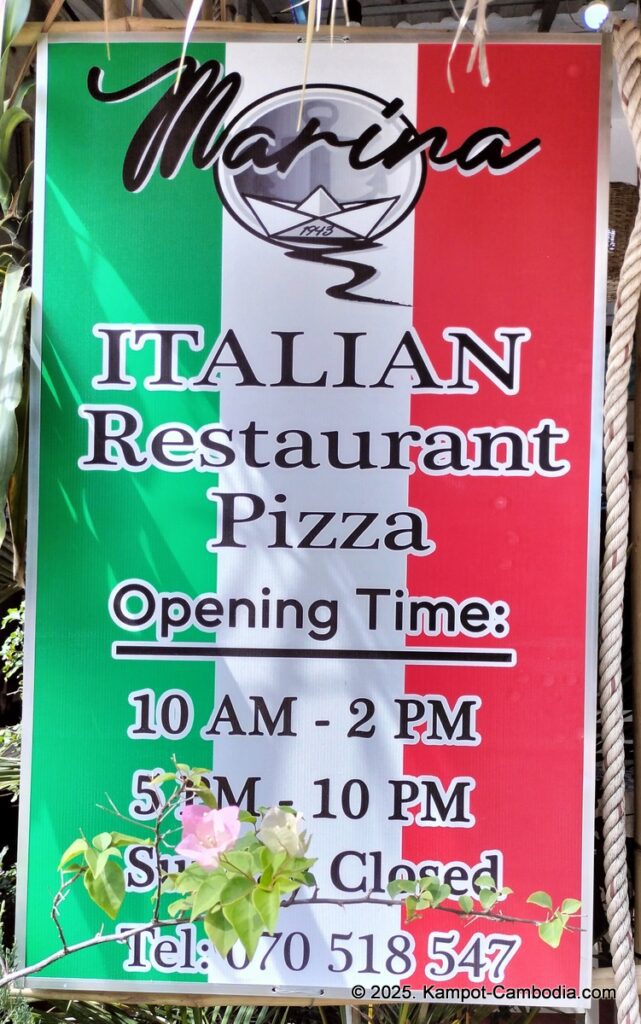 marina italian restaurant pizza in kampot cambodia