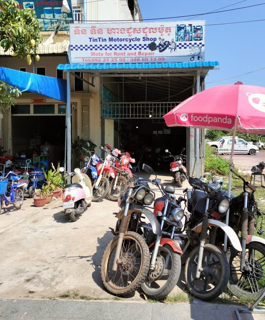 tin tin motorbike motorcycle rental and repair in kampot cambodia