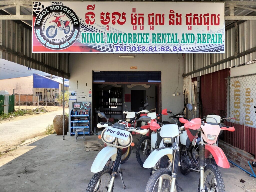 nimol motorcycle rental and repair, big bikes, kampot cambodia