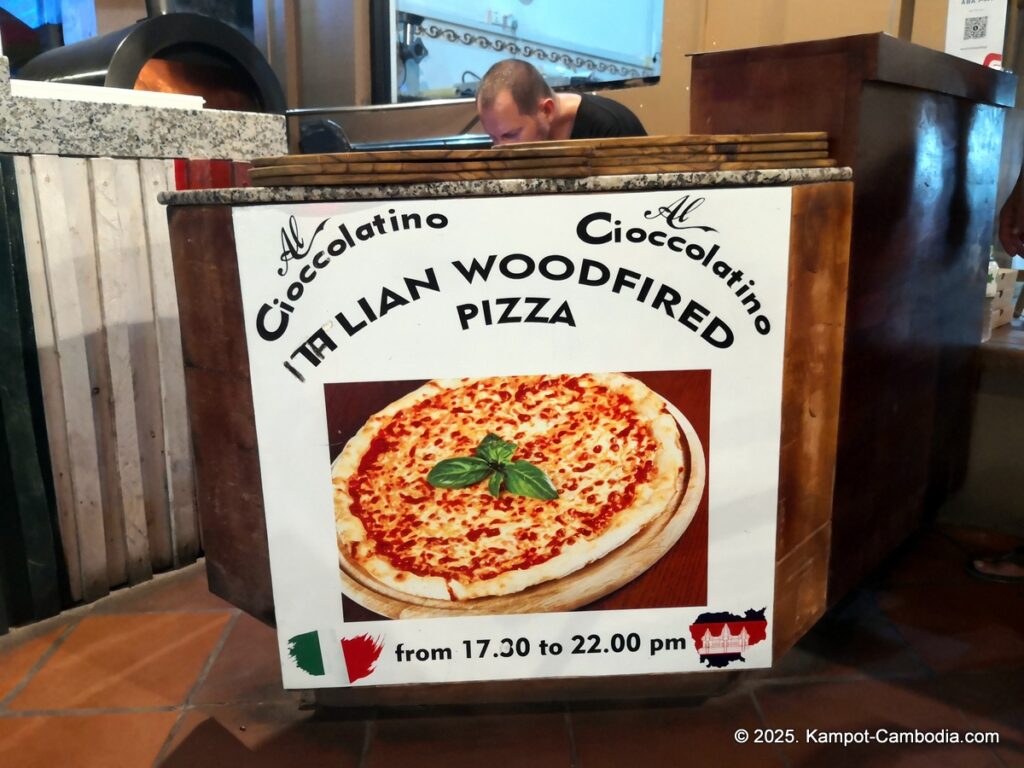 al cioccoloatino italian wood fired pizza and chocolate in kampot cambodia