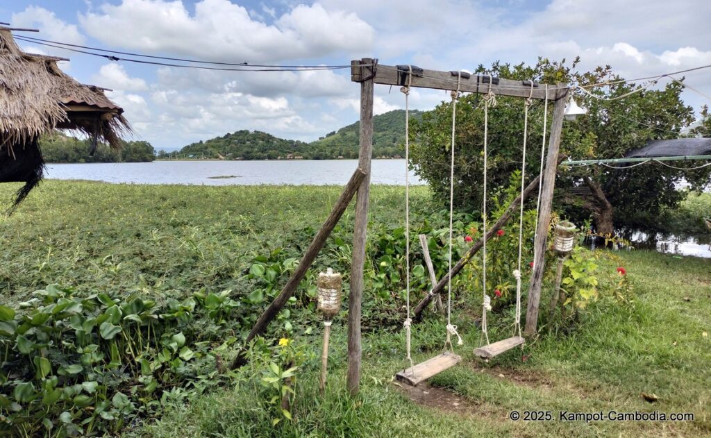 lakeside restaurant on secret lake in kampot cambodia