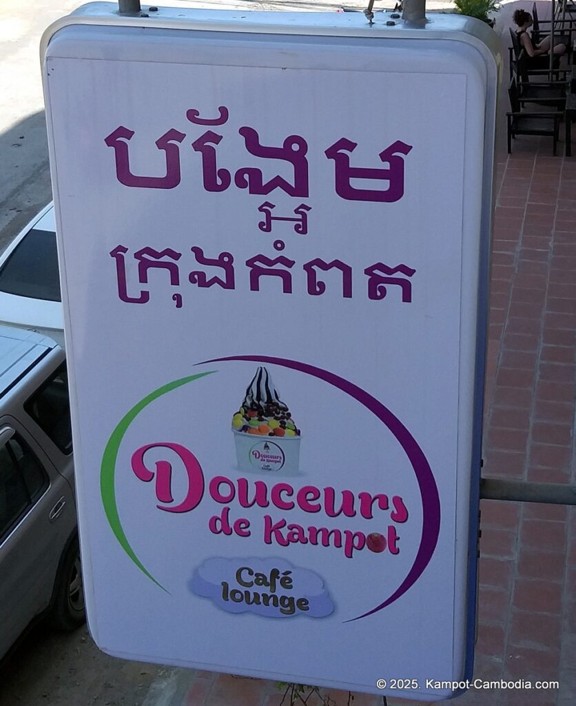 douceurs de kampot in cambodia. cafe and restaurant and bakery