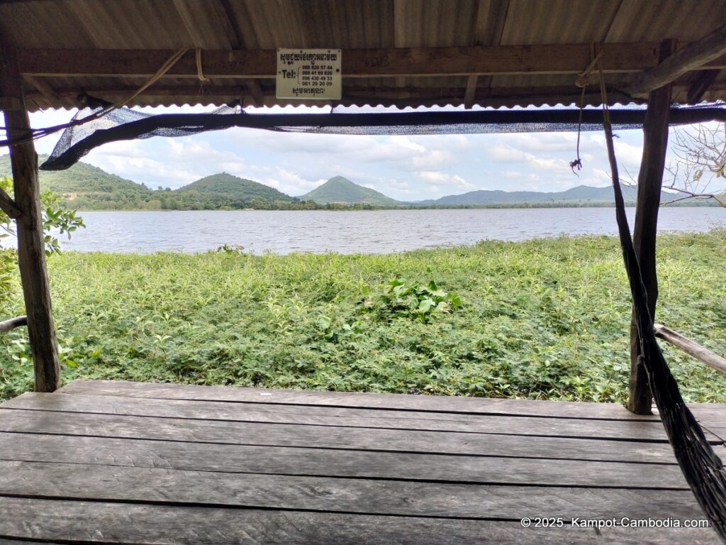 lakeside restaurant on secret lake in kampot cambodia