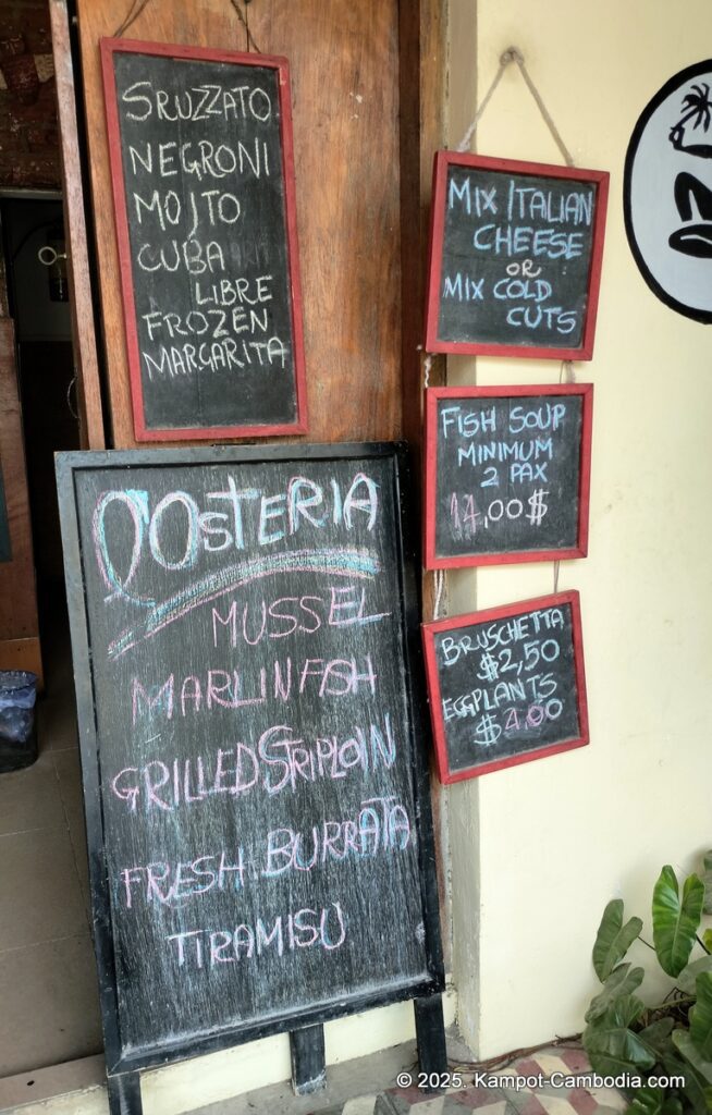 L'Osteria Italian Restaurant in kampot cambodia