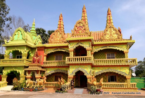 Wats in Kampot cambodia. buddhist temples.