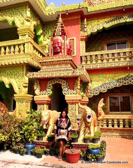 Wats in Kampot cambodia. buddhist temples.