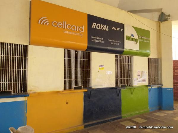 Train in Kampot, Cambodia. Kampot Train Station. Train schedule.