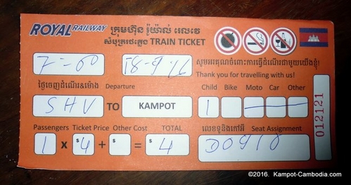 Train in Kampot, Cambodia. Kampot Train Station. Train schedule.