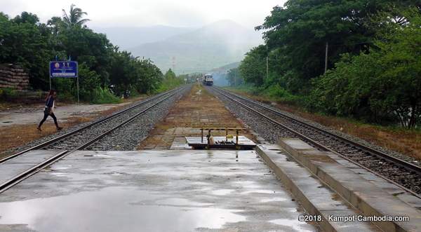 Train in Kampot, Cambodia. Kampot Train Station. Train schedule.