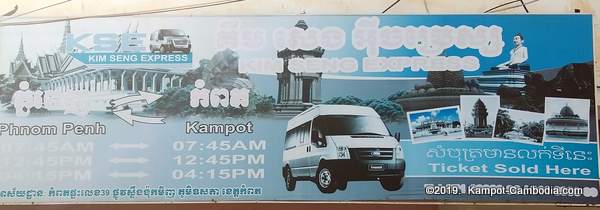 Kim Seng Express bus between kampot and Phnom Penh, Cambodia