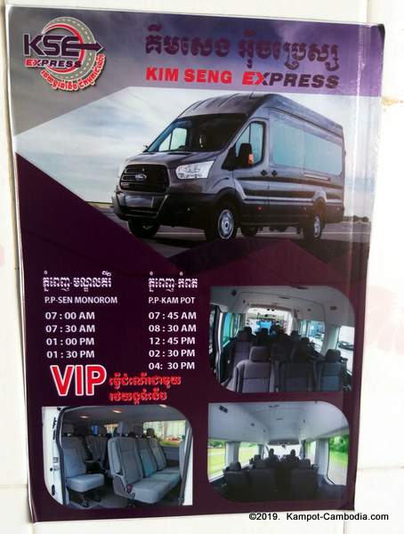 Kim Seng Express bus between kampot and Phnom Penh, Cambodia