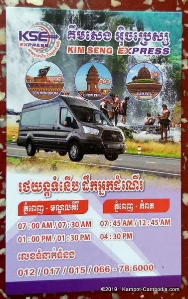 Kim Seng Express bus between kampot and Phnom Penh, Cambodia