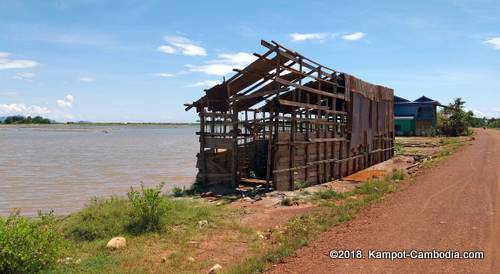 phnom doang, coconut mountain on fish island in kampot, cambodia