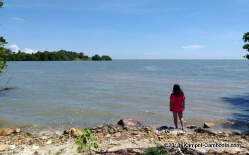 phnom doang, coconut mountain on fish island in kampot, cambodia