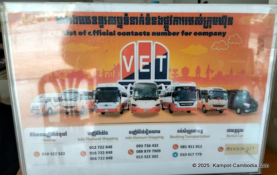 VET Vireak Buntham Express bus between kampot and phnom penh, cambodia