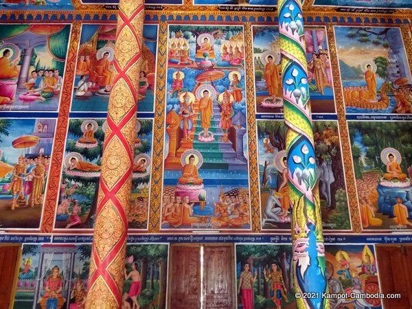 Toek Vil Pagoda. Wat Dtuk Veul in Kampot, cambodia