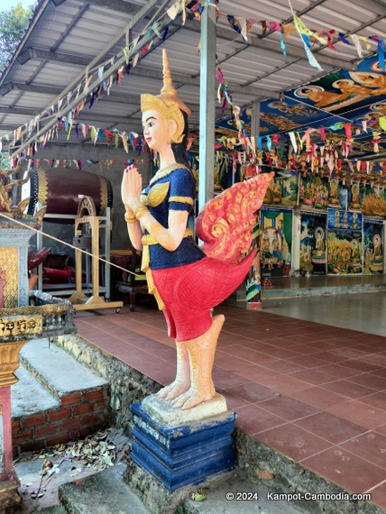 Wat Veal Pouch near the waterfall in Kampot, Cambodia