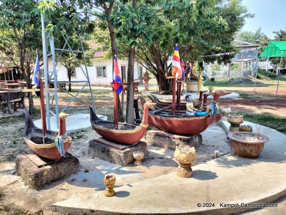 Wat Veal Pouch near the waterfall in Kampot, Cambodia