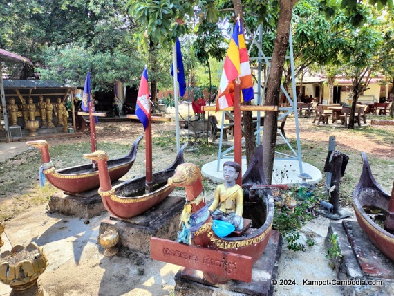 Wat Veal Pouch near the waterfall in Kampot, Cambodia