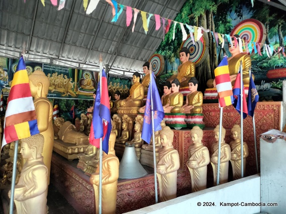 Wat Veal Pouch near the waterfall in Kampot, Cambodia