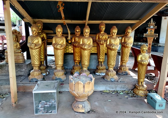 Wat Veal Pouch near the waterfall in Kampot, Cambodia