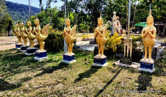 Wat Veal Pouch near the waterfall in Kampot, Cambodia
